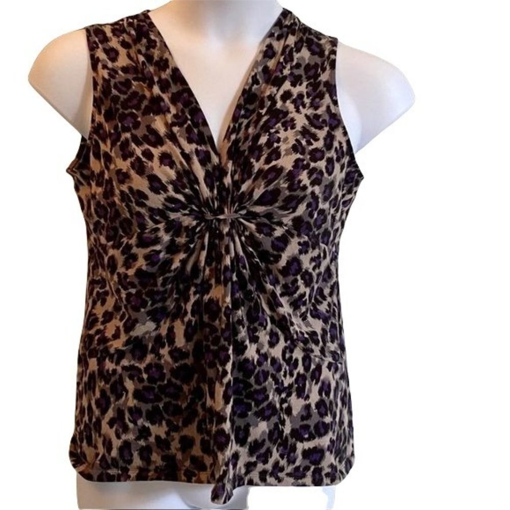 Unlisted Kenneth Cole Sleeveless Animal Print Top Womens Large